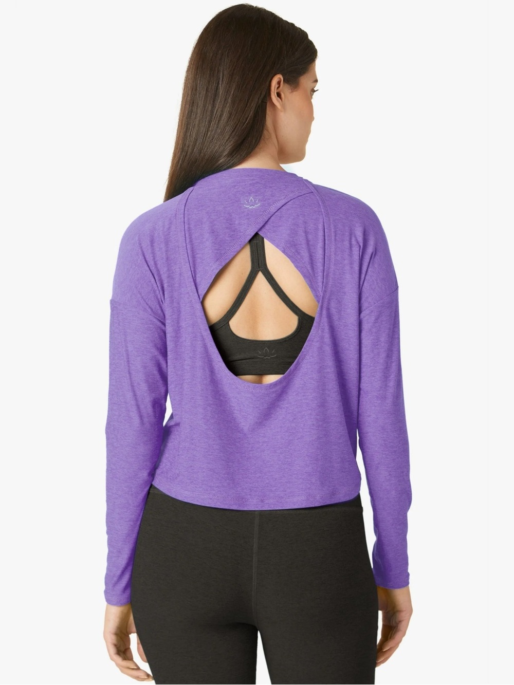 Beyond Yoga Navy Long-Sleeve Open-Back Tee - Picture 5 of 5